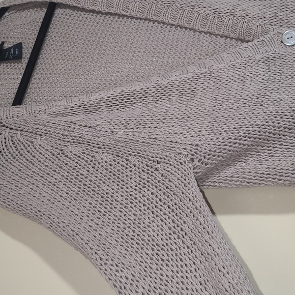 Plus Ramie/Cotton Cardigan Sweater, Lane Bryant 18/20, Taupe - Picture 4 of 11